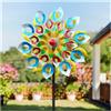 Pure Echo Girandola a vento da giardino, grande scultura a vento in metallo, scultura a vento su entrambi i lati, diametro 50,8 cm, altezza 185,4 cm, per esterni, cortile, patio, prato, giardino, decorazione