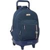 safta EL OCA ECLIPSE - Zaino grande con ruote, compatto, rimovibile, ideale per bambini di diverse età, comodo e versatile, qualità e resistenza, 33 x 22 x 45 cm, Blu navy, M, Casual