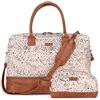 MyMealivos Borsa da weekend in tela con tasca per scarpe, motivo ghepardo, One_Size, marrone, taglia unica, contemporanea, marrone, Taille unique, Contemporaneo