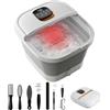 ACKLEAP Pediluvio piedi con Riscaldamento Riscaldato Pieghevole con 12 Livelli Temperatura, Sterilizzazione UV, Rulli Massaggianti shiatsu Motorizzati, Display LCD Touch Impermeabile