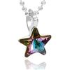 butterfly Collana In Argento Con Pendente A Stella E Cristallo Multicolori Con Lunghezza Regolabile