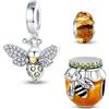 HappyStar charm argento 925,bead charm da donna, ciondolo combinato, I migliori regali per Sorelle e coppie, (perline distanziatrici incluse)