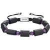 COAI Bracciale Uomo Pietre Grezze, Bracciale Tormalina Nera e Ametista da Uomo
