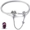HappyStar Bracciale Donna Bead Charm Da Donna in Argento Sterling 925,Bracciale con maglia snake e chiusura, Charms Compatibili,Regali per donne.