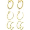 BelleVive Set di 6 anelli finti per naso finti, con finto piercing per labbra e orecchini a clip, in acciaio inox, per donne e uomini, senza piercing, gioielli per il corpo
