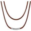 ChainsHouse Uomo Donna Collana in Corda di Cera Intrecciata Impermeabile Nero/marrone 2 / 3mm Larghezza 16-30 Collana in Pelle Fai-da-te Per Pendente con Fermaglio in Acciaio Inossidabile