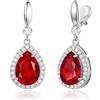 EVER FAITH Orecchini a clip con zirconi, eleganti orecchini a goccia, da donna, senza foro per le feste, balli di fine anno, Mittel, Zirconia cubica, Nessuna pietra preziosa
