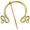 CRAFTOMATIK Spilla medievale | Anello in ottone | Ago di rame rosso | Fibella vichinga fatta a mano LARP | Ago per abiti fibbia | HFRCB06, Standard, Ottone, Rame rosso