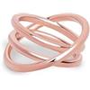 SINGULARU - Anello Trinity. Ottone con Finitura Placcata Oro Rosa 18 Kt. Gioielli da Donna. Taglia 10