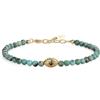 COAI Bracciale Pietre Naturali da Donna con Charm Occhio Turco, Bracciale da Donna con Perline di Turchese Africano e Amuleto Malocchio