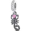 FASHIONS FOREVER HOUSE OF PREMIUM FASHIO Ciondolo in argento Sterling 925 con segno zodiacale dello Scorpione nero, per braccialetti Pandora, collane con zirconia cubica, in confezione regalo