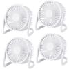 WELL HOME MOBILIARIO & DECORACIÓN Well Home Ventilatore da tavolo USB Ø14,5 x 11,5 cm, colore bianco opaco, set da 4