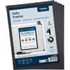 Europel cornice informativa magnetica A3 nera, set da 5, porta documenti per superfici metalliche e lavagne bianche, visibile su entrambi i lati, formato verticale o orizzontale, cornice espositiva pe