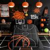 Castle Fairy Set di biancheria da letto con stampa campo da basket, per ragazzi e ragazze, a tema giochi sportivi con palla a tema, per tutte le stagioni, set copripiumino arancione con basket e cerchio