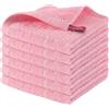 Homaxy Strofinacci da cucina in spugna di cotone 100%, ultra morbidi e assorbenti strofinacci ad asciugatura rapida, confezione da 6, 30 x 30 cm, rosa
