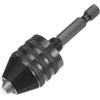 QUARKZMAN Senza Chiave Mandrino Trapano Esagono Gambo 0,6-8mm Nero | Adattatore, 3-Ganascia, per Impatto Trapano Avvitatore Senza Fili