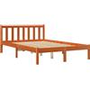 vidaXL Letto in legno massiccio senza materasso cera marrone 135x190 cm legno di pino