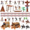 Toyvian Cowboy E Indiani Wild West E Indiani Figure Native Americane in Plastica Miniatura con Cavallo Tenda Uomini Soldati Giocattoli Wild West Figle Playset for Kids School Project