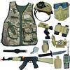 RedCrab Costume Soldato Camouflage 13 Pezzi - Vest Militare, Casco, Vestito per Bambino - Cosplay Halloween Carnevale - 3-10 Anni
