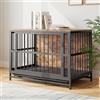 VECOCHO Dog Crate Furniture,Heavy Duty Dog Cage for Large/Medium Dogs, Dog House with Removable Tray,Double Doors Pet Crate Side End Table, Chew Resistant, Rustic Brown
