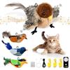 Focenat 4 Pz Giochi Interattivi Uccellino Che Vola per Gatti, Gioco Uccellino per Gatto Che Si Muove e Vola, Giocattolo Gatto Uccello Che Sbatte con 3 Giochi Uccelli Piccoli, Chirping Flapping Bird Toy Cat