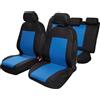 START Set completo coprisedili Saturn auto universale airbag poggiatesta poliestere protezione comodità nero blu