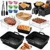 LAISLLA Friggitrice ad aria calda accessorio per Ninja Foodi Max Dual Zone AF400EU 9,5L/Cosori 8,5L 10L/Russell Hobbs 9L, Airfryer Accessori per Ninja Foodi Flexdrawer 10,4L AF500EU, stampo pieghevole in