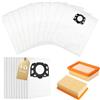 Aiuuee Kit 10 Sacchetti con 2 Filtri per Karcher WD4 WD5 WD6 MV4 MV5 MV6, Sacchetti KFI 487 e Filtro per Kärcher WD5, Kit di Accessori per Kärcher 2.863-006.0 Ricambi
