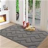Biscpro Zerbini per Ingresso Interno,80x120cm Tappetino Antiscivolo Lavabile in Lavatrice,Zerbino d'Ingresso Polipropilene Assorbenti per Interno,Ingresso,Esterno,Corridoio,Balcone-Grigio