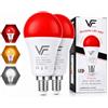 VERLSA Pack2 Lampadina Luce Rossa Terapia Notturna - E14-7w Con 3 Tonalità - Lampada Notturna Rossa Melatonina 625nm, Ambra 1600k E Neutra 4000k - Luce Notturna Bilancia Il Ritmo Circadiano