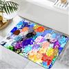 YISUMEI Tappeto da bagno con motivo floreale, antiscivolo, lavabile, colorato, con retro in gomma, 43,2 x 61 cm