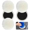 VZU 5 pezzi tamponi lucidanti da 150 mm, dischi in lana d'agnello, cuffia di lana tampone lucidante, tampone di lana tampone di lana cuffie lucidanti in pelle d'agnello per auto, fari auto, pavimenti