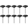 QUARKZMAN 10pz Manopole a T con Viti a Testa Alare M6x50mm Manopole a T Plastica Filettatura Maschio standard Maniglie Manopole Serraggio a mano Vite a testa Zigrinata, Nero