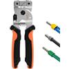 KF CPTEC Pinza crimpatrice autoregolante per manicotti terminali 0,5 - 8 mm², adatta per terminali europei DIN (isolati e non isolati), crimpatura quadrata precisa, maniglie ergonomiche