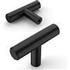 Amerdeco 12 pezzi Pomelli per Mobili Nero per Mobili da Cucina Pomelli Acciaio Inox per Mobili Piazza maniglie con vite pomelli per cassetti