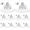 GORGECRAFT 12PCS Targa Ventose Ganci Trasparenti Diametro 32Mm Forti Ventose Portabiceri Bagno Cucina Mensola Accessori con Ferro M6 Dado per Panno Ombra Piatto Acrilico
