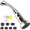Chuainxin Prolunga Rompigetto Rubinetto Cucina M24/22, Hose Aeratore Rubinetto, Doccino per Lavandino con Tubo, Girevole Filtro Rubinetto con 3 Funzione, Estensione Filtri Aeratori per Rubinetti con Adattatore