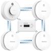 WISUALARM Kit di allarmi senza fili interconnessi per fumo, calore e monossido di carbonio, precollegati, a scorrimento remoto (3 Fumo + 1 CO + 1 Calore)