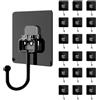 GYHWOFUL Ganci Adesivi-20 pezzi (MAX 30 kg), Ganci Adesivi Muro Extra Forti, Colore Nero, Impermeabili e Senza Lasciare Tracce, per Appendi Asciugamani Bagno, Appendi Strofinacci Cucina, Chiavi, Zaino