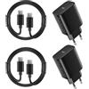 BHHB 2Pack Caricatore for Samsung Galaxy S25/S24/S23/S23+/S23 Ultra/S22/S21/S20/Note20/A73/A53/S10, iPhone 17/16/15 con 2M Cavo, 45W USB C Caricabatterie Presa Carica Alimentatore Tipo C Spina Adattatore