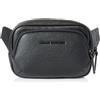Armani Exchange Madrid, Sustainable, Embossed Logo, Borsa a Vita Uomo, Nero, Taglia Unica
