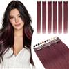 Elailite Extension Capelli Veri Clip Rosso Remy Human Hair Naturali Set da 6 Ciocche Singole con Silk Lace 30cm 33gr per Volume/Mèches (#99J Rosso Borgogna)