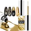 U-Shinein Gel per pittura metallizzata, effetto specchio 3D, gel da disegno con pennello sottile integrato, Soak-Off per salone e manicure fai da te, oro