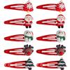 Hugfads Set di 10 Fermagli per Capelli di Natale Rossi,Accessori per Capelli Festivi per Bambine, Bambini, Ragazze e Donne,Motivi Natalizi Classici,Regalo Decorazione Natalizia