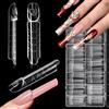 Kiiwah 150 Pezzi Dual Nail Form per 3D Manicure Francese, Unghie Ricostruzione Extension Unghie Finte Nail System Riutilizzabile, per Gel Polygel Acrygel (Quadrato)
