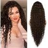 FDEETY Parrucca Riccio Ondulato Lunga Coda Cavallo Cordoncino Sintetica Naturale Capelli Volumizzante Estensione