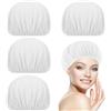 Bremorou 4 cappucci a rete per capelli ricci, cuffie per dormire per dormire la notte, rete per capelli per rulli, retina elastica per capelli da donna (bianco)