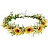 VASANA Corona di girasole Fasce per capelli da sposa margherita fiore foglia corona accessori per capelli fiore copricapo regolabile tiara ghirlanda fasce per capelli per feste di nozze primaverili puntelli