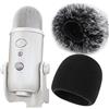 YOUSHARES Schermo del vento in schiuma con coperchio furry - Filtro Pop cover vento mic per Blue Yeti, Blue Yeti Pro USB Microphone (2 Pack)