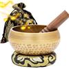 LEKEFETO Set di campane tibetane, martellate a mano in Nepal per meditazione, campana canterina con batacchio in legno, cuscino per campana e sacchetto di conservazione, per yoga, meditazione e relax